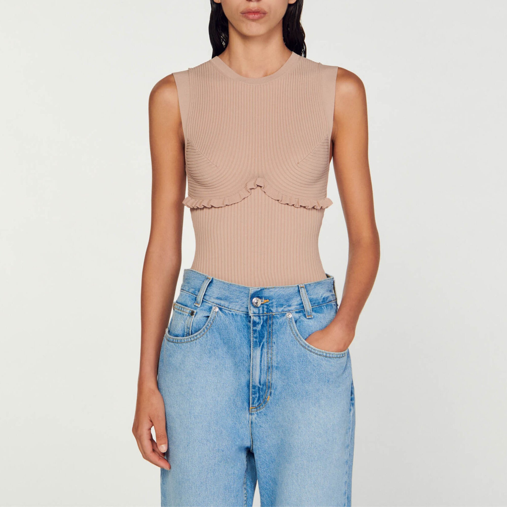 Ribbed knit bodysuit 