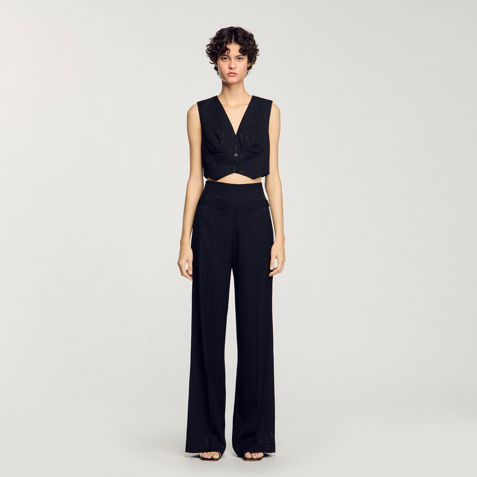 Sequinned suit trousers