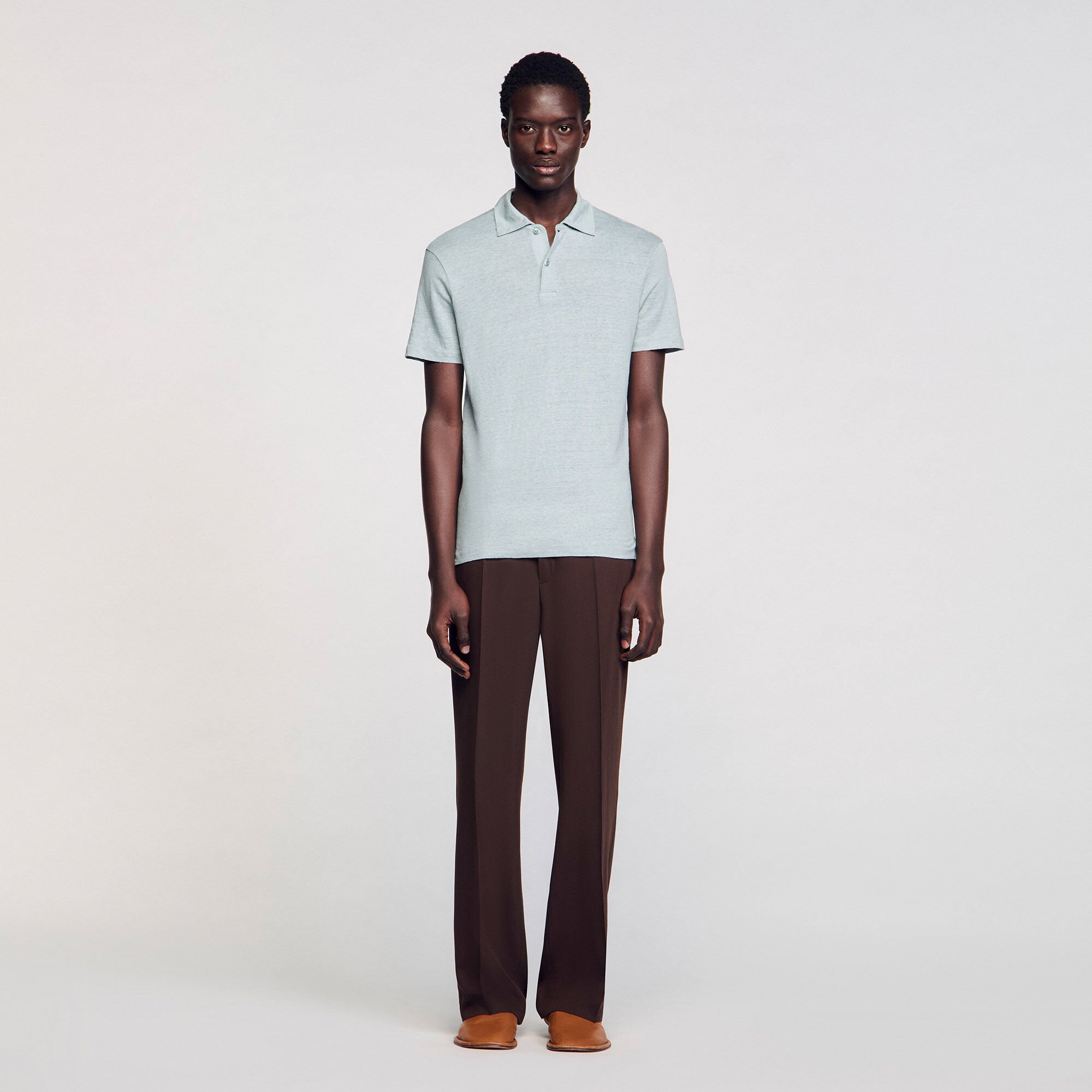 Linen polo shirt