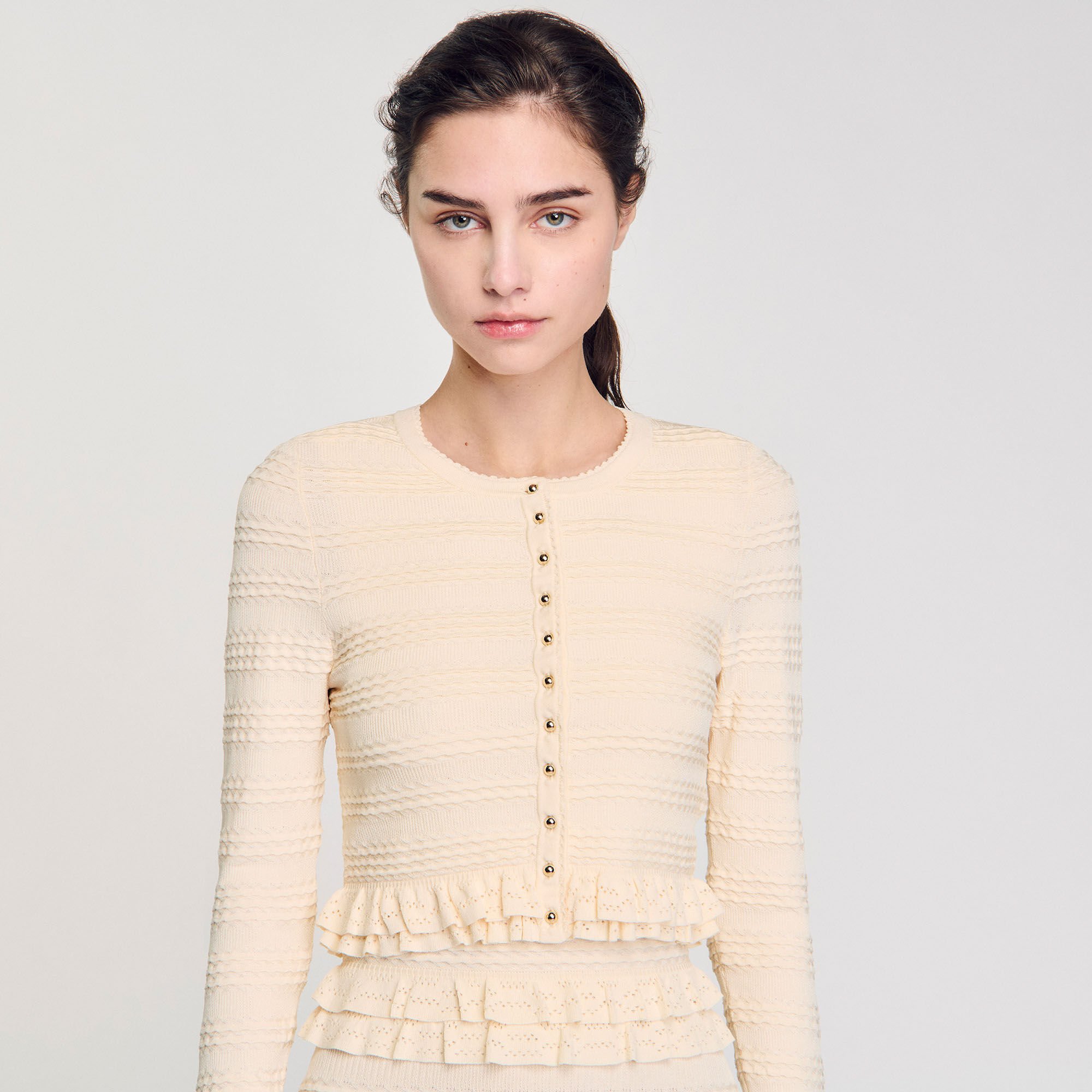 Ruffled cardigan
