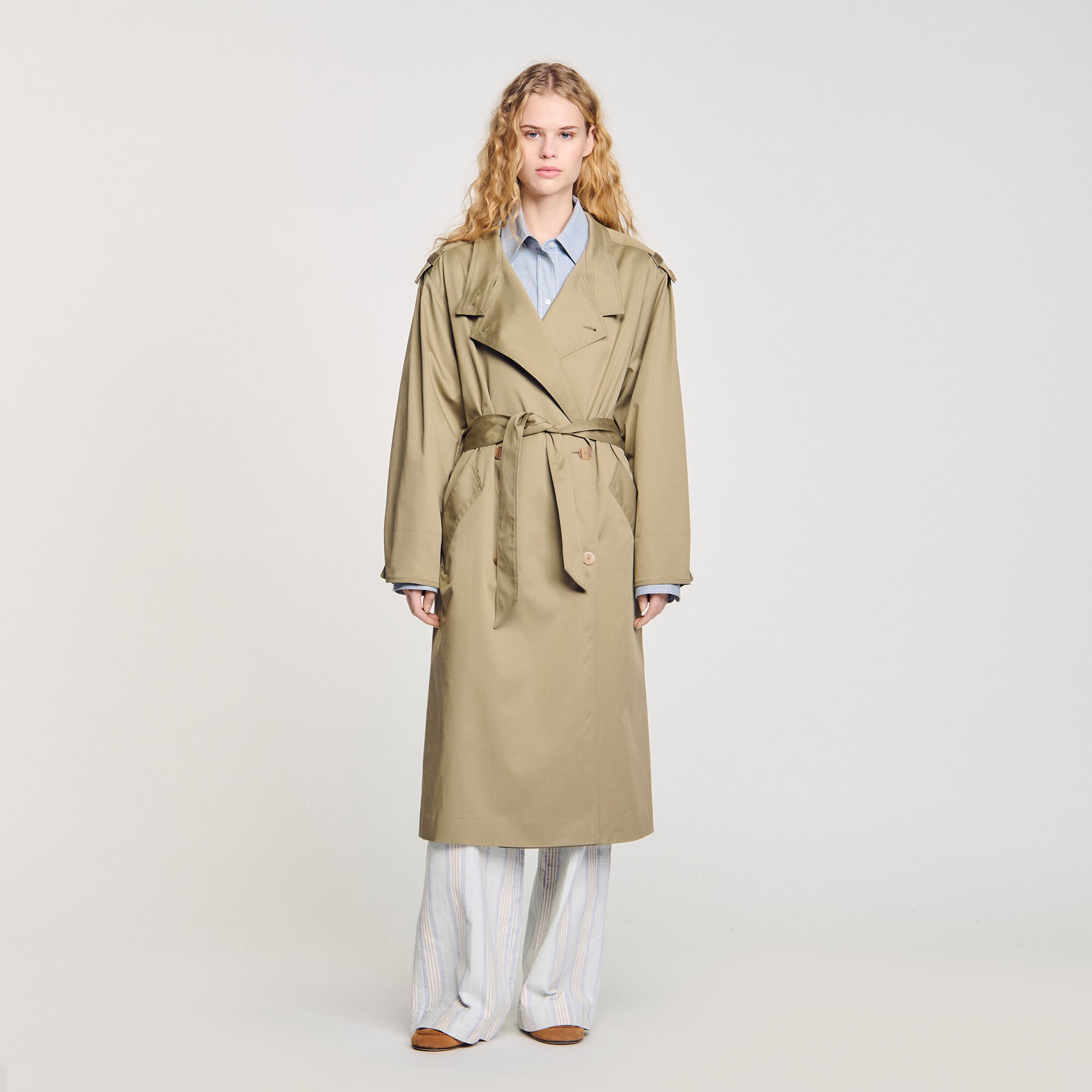 Belted trench coat