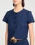 Rounded hem buttoned crop top