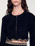 Short rhinestone velvet knit cardie