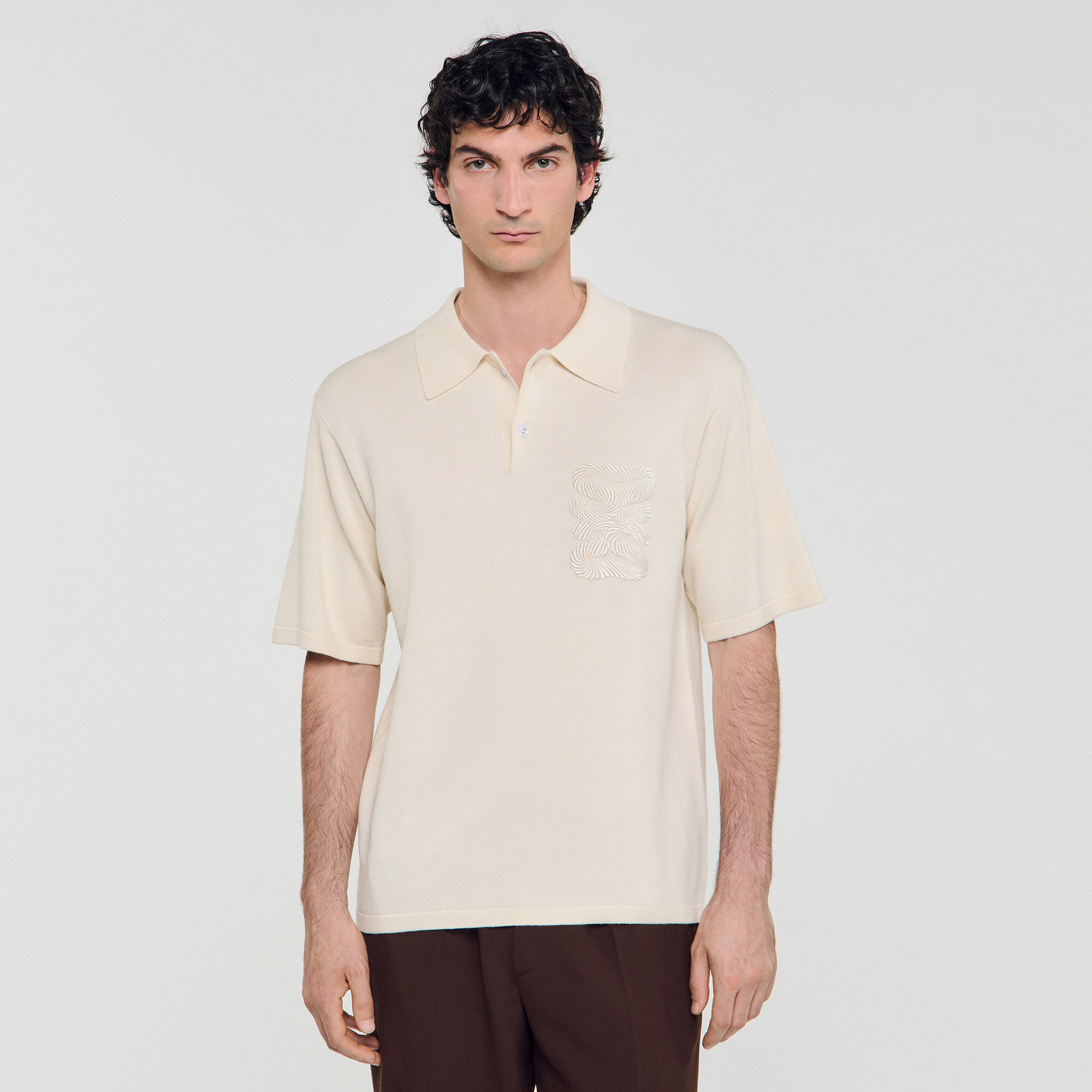 Polo with rope embroidery