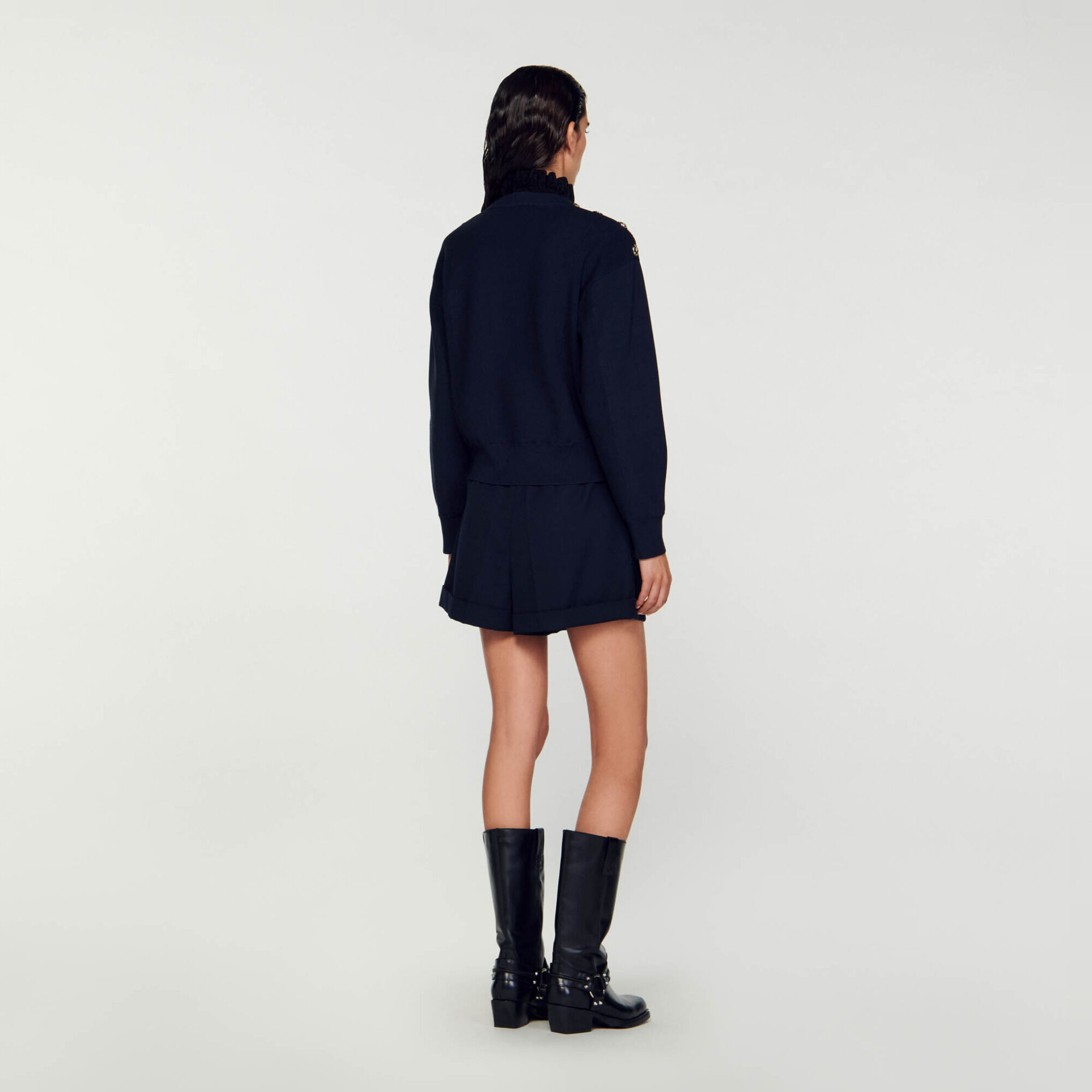 Cropped turtleneck sweater
