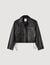 Distressed leather jacket