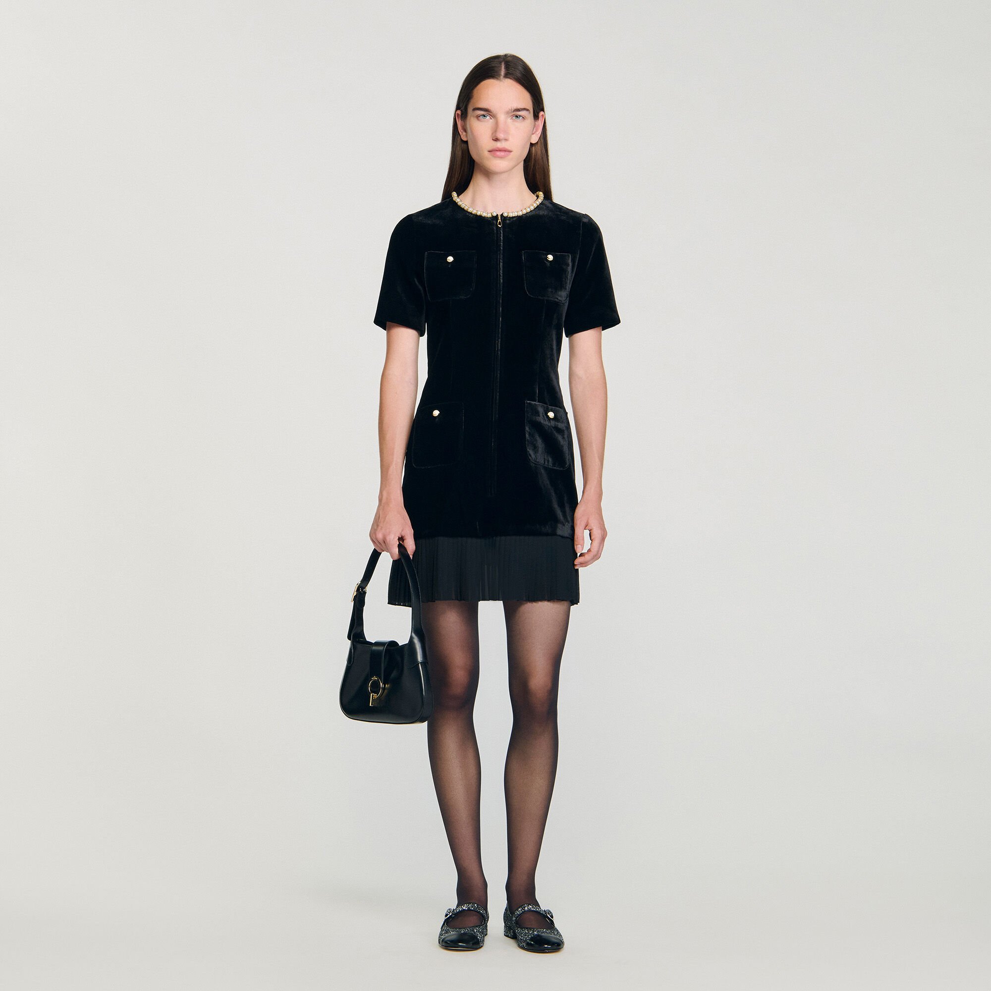 Mini velvet dress