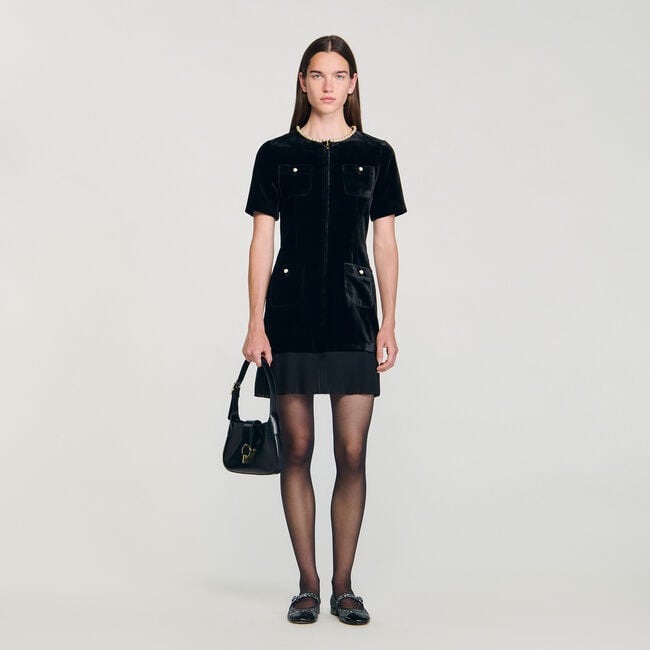 Mini velvet dress