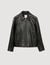 Zip-up leather jacket