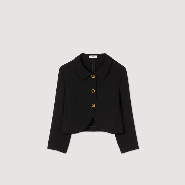 Cropped jacket with decorative buttons
