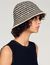 Crochet-knit bucket hat