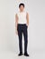 Elasticated straight-leg trousers