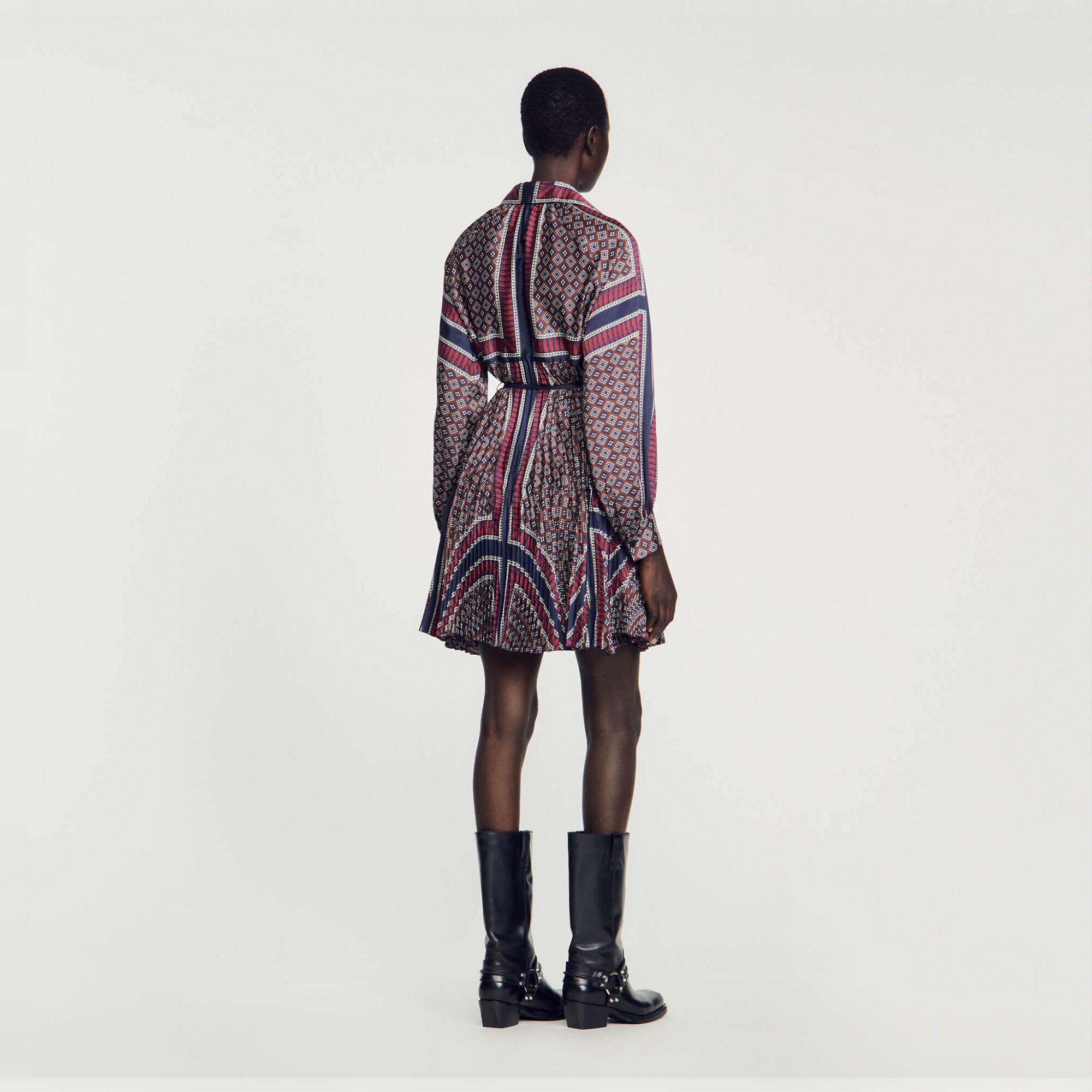 Pleated shirt dress