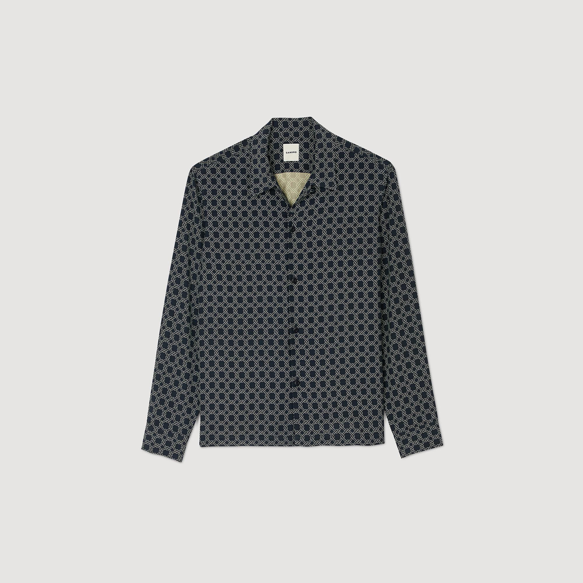 Loose-fit shirt in Navy Blue for Men | Sandro Paris