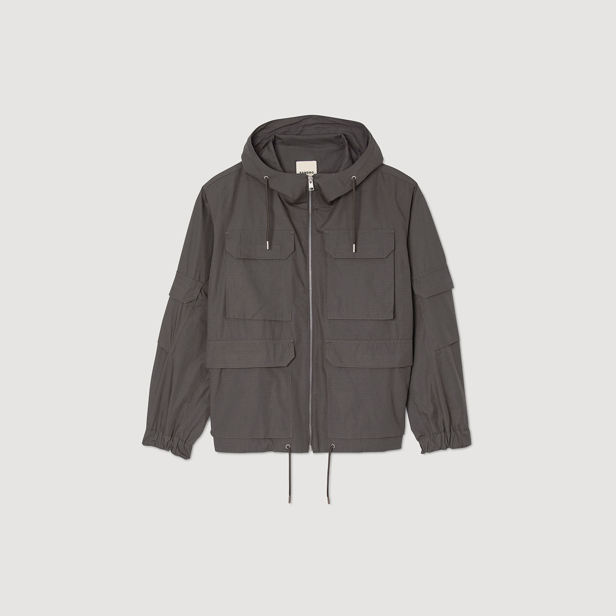 Hooded military parka green for Men | Sandro Paris