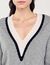 Sweater with contrasting deep V-neck