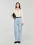 Contrast polo-neck knit sweater