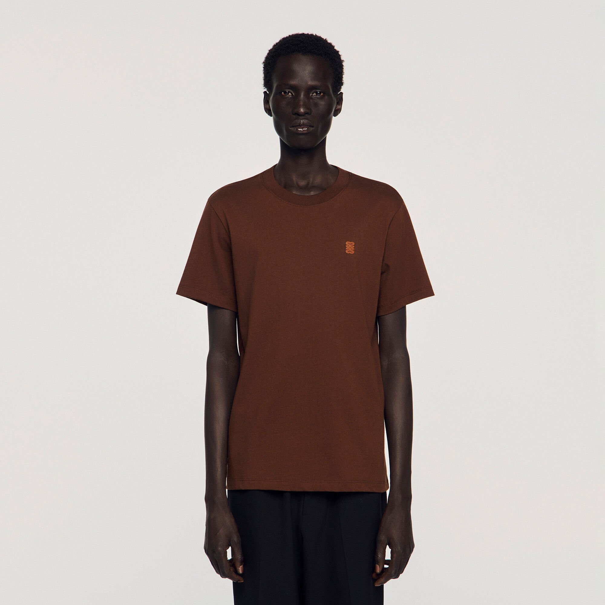 Leather logo T-shirt