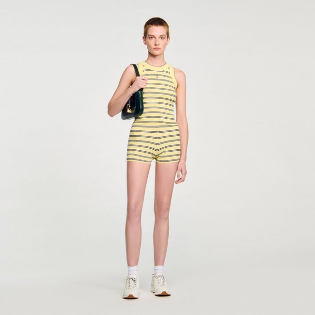 Striped knit vest top