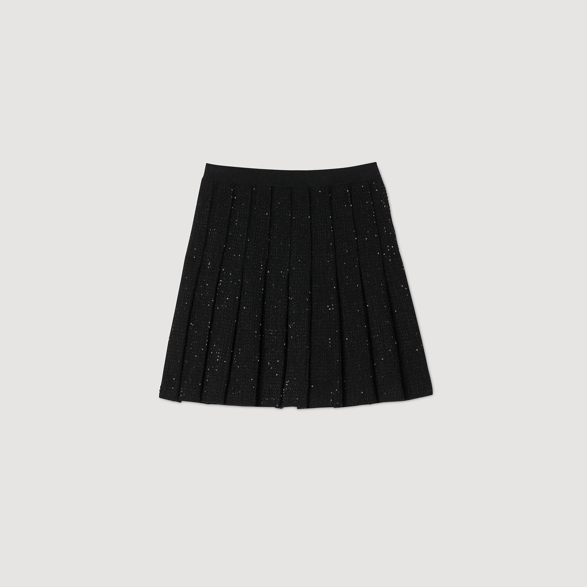 Mini tweed pleated skirt