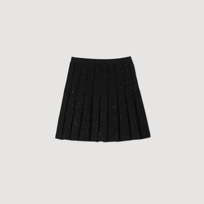 Embellished tweed mini skirt