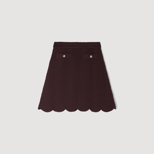Mini decorative knit skirt