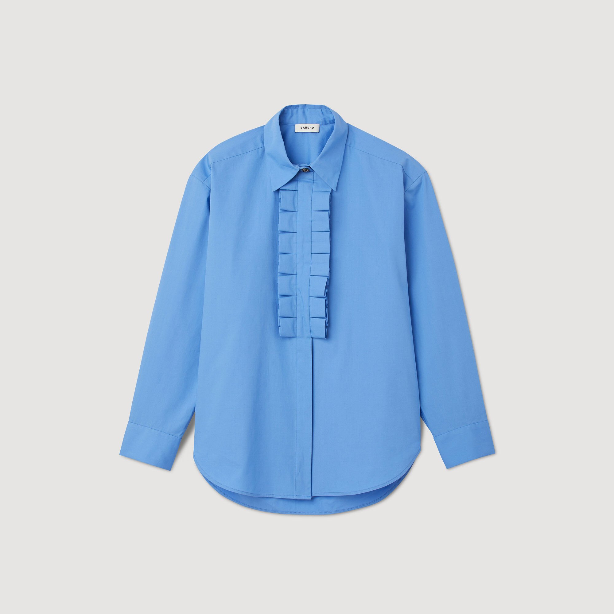 Frilled collar shirt