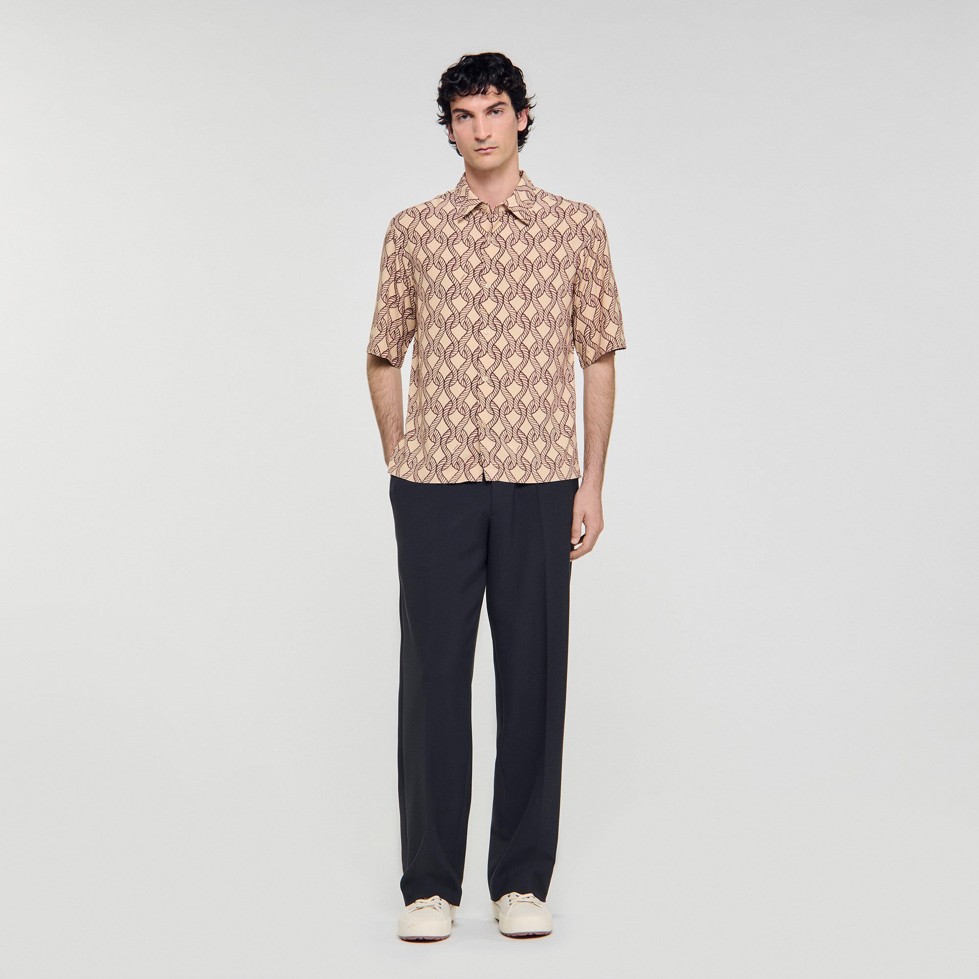 Loose-fit rope print shirt