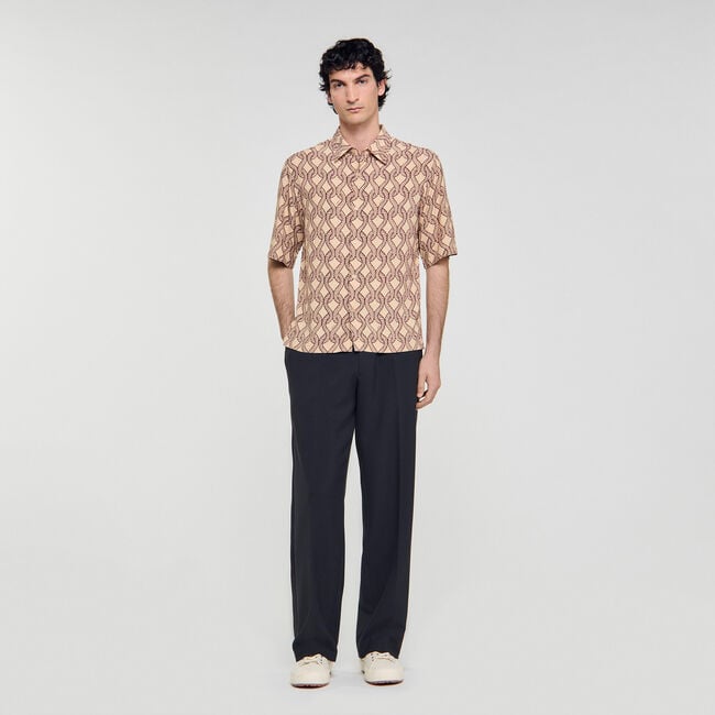 Loose-fit rope print shirt