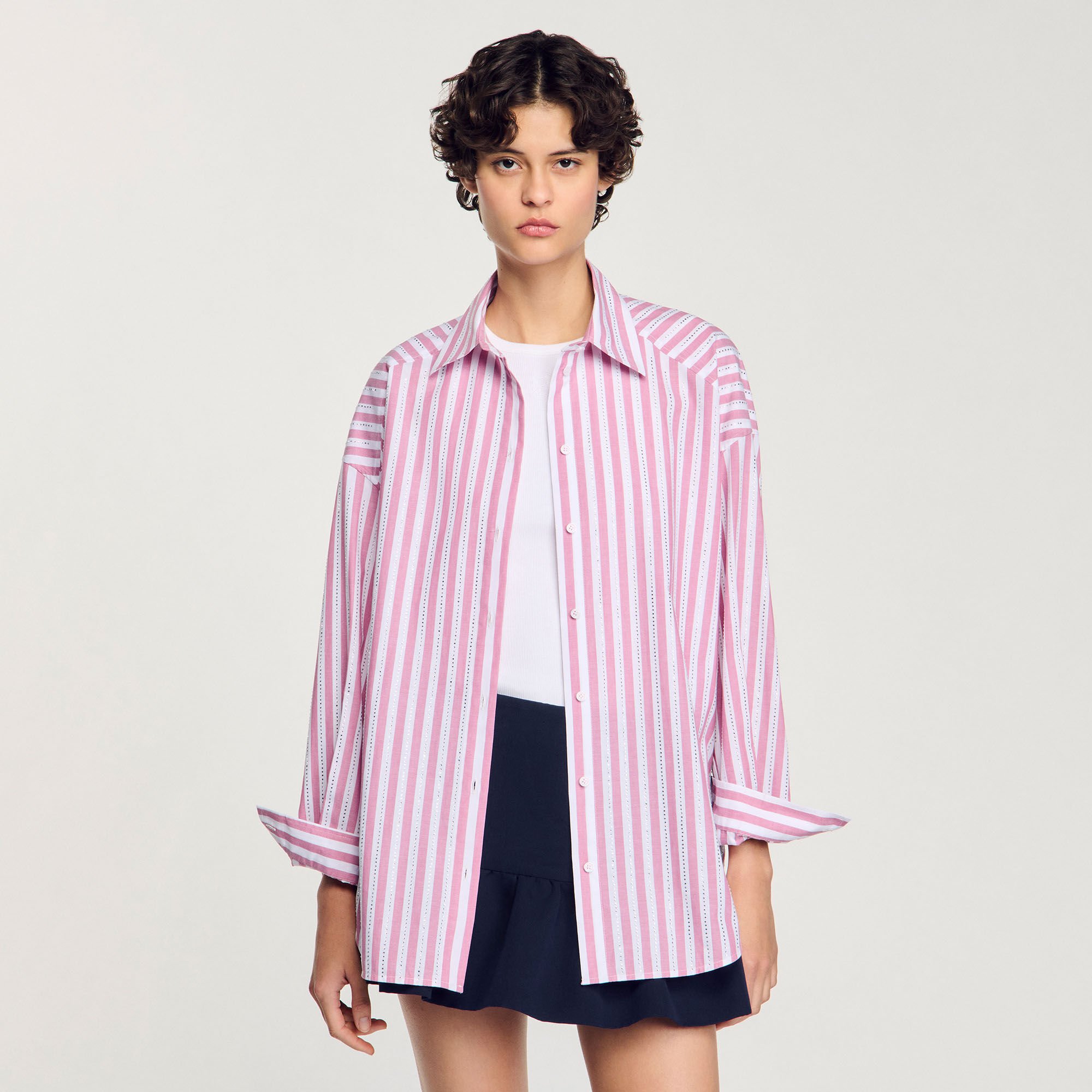 Striped rhinestone shirt