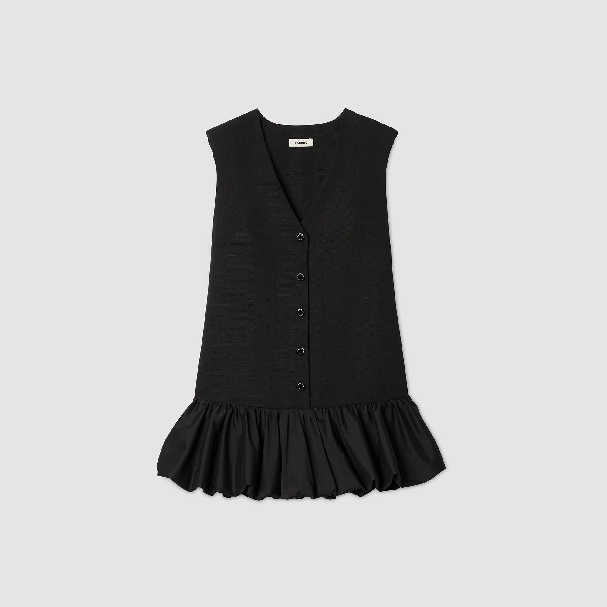 Mini tailored dress with ruffle