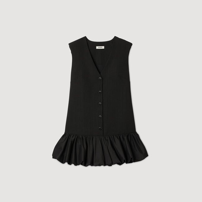 Short tailored dress with ruffle