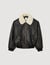 Leather bomber jacket