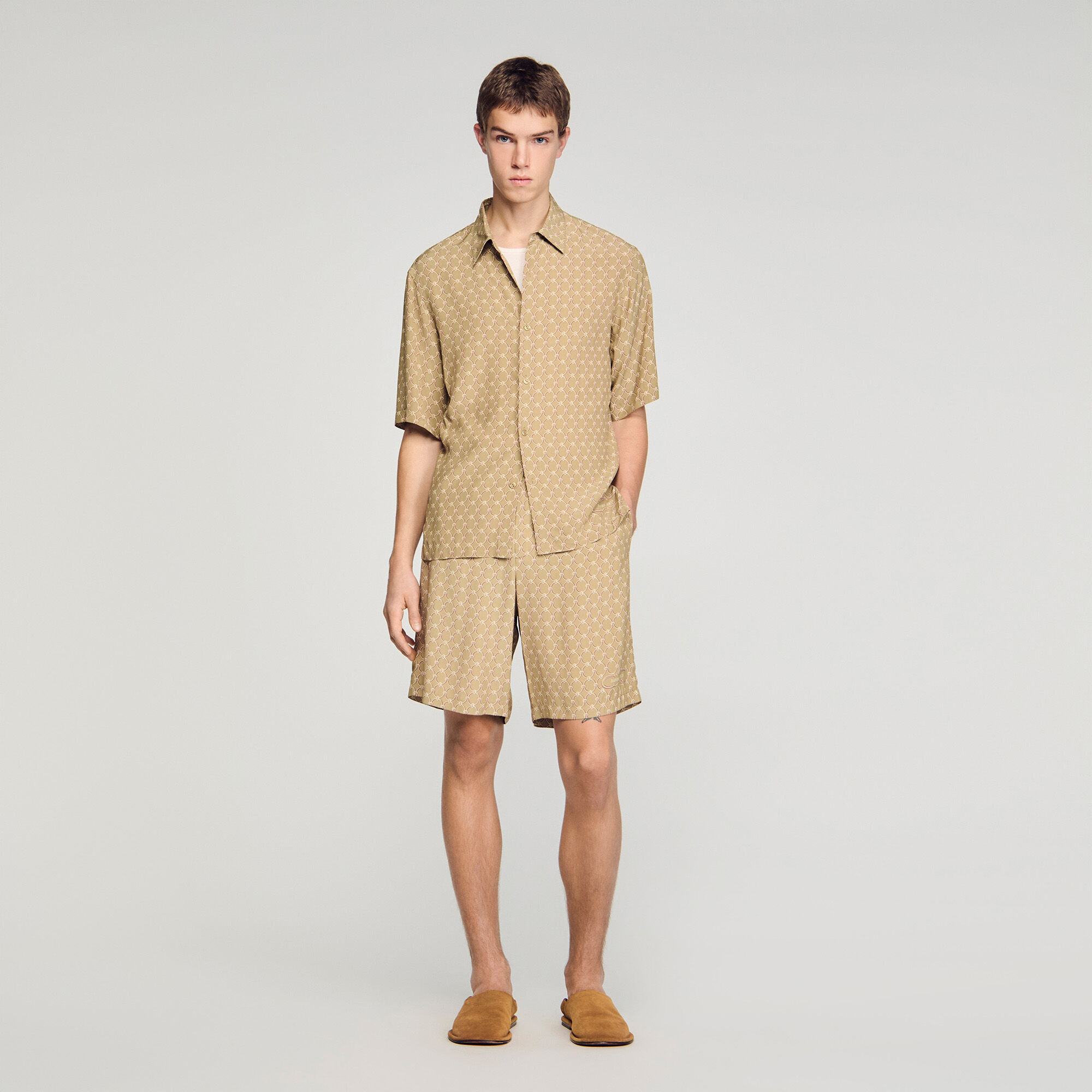 Link print flowy shorts