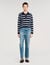 Striped polo sweater