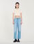 Low-rise straight-leg jeans