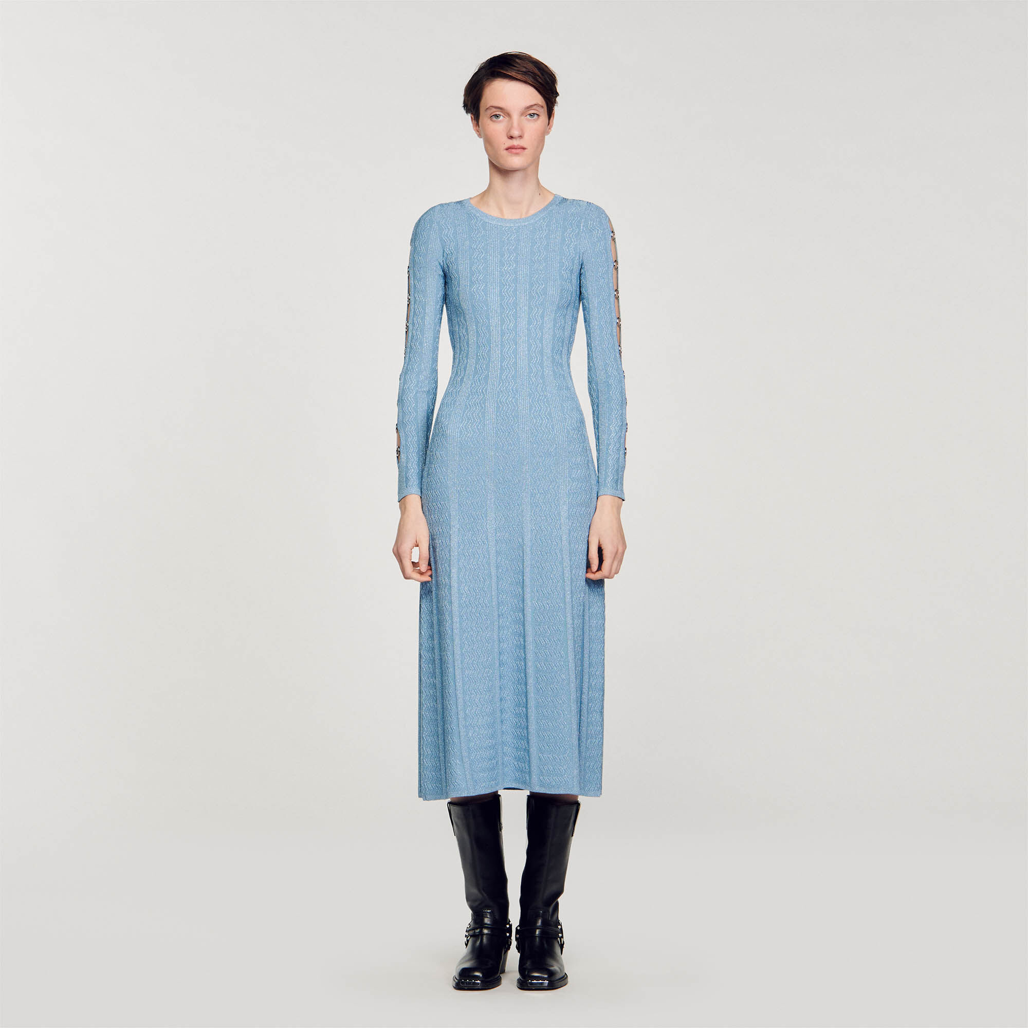 Marylebone Long Dress sepia blue Mサイズ-