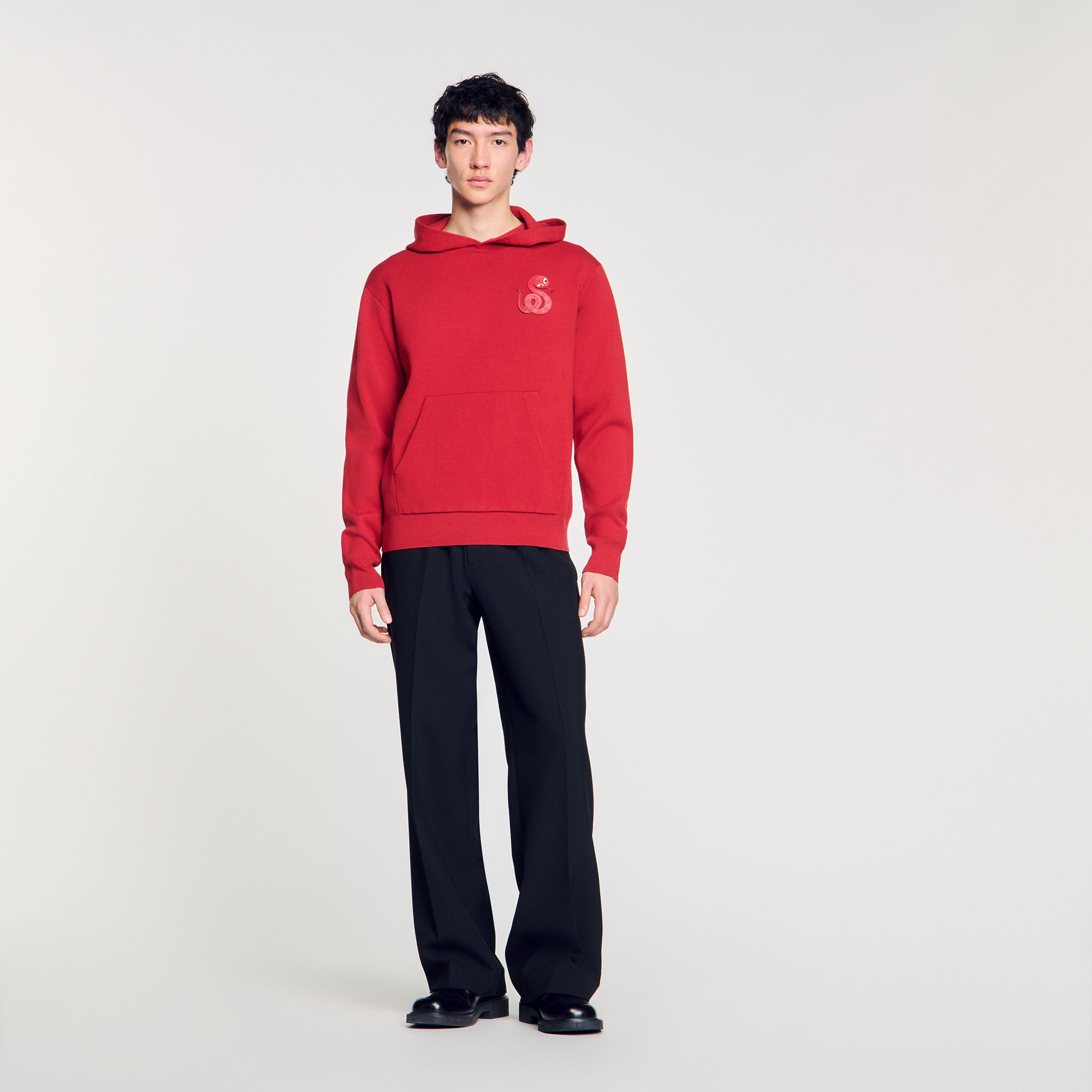 Knit sweatshirt with snake detail