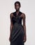 Slit satin-effect maxi dress