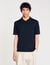 Knitted polo shirt with zip collar