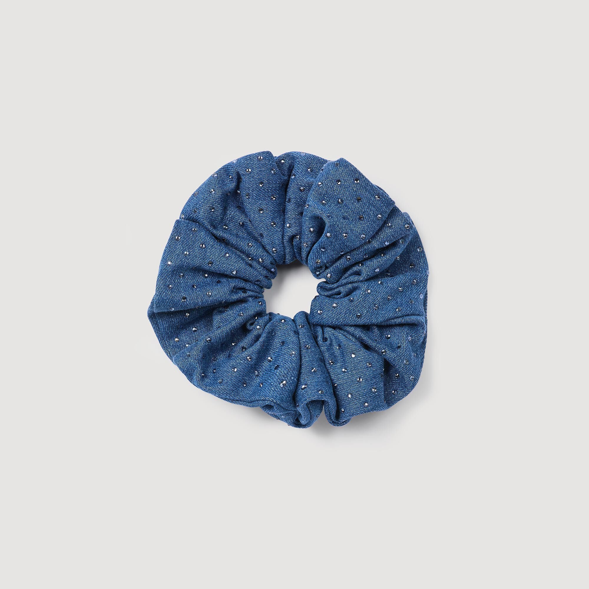 VELVET MINI SCRUNCHIE SPARKLED TEAL VELVET MINI SCRUNCHIE SPARKLED TEAL