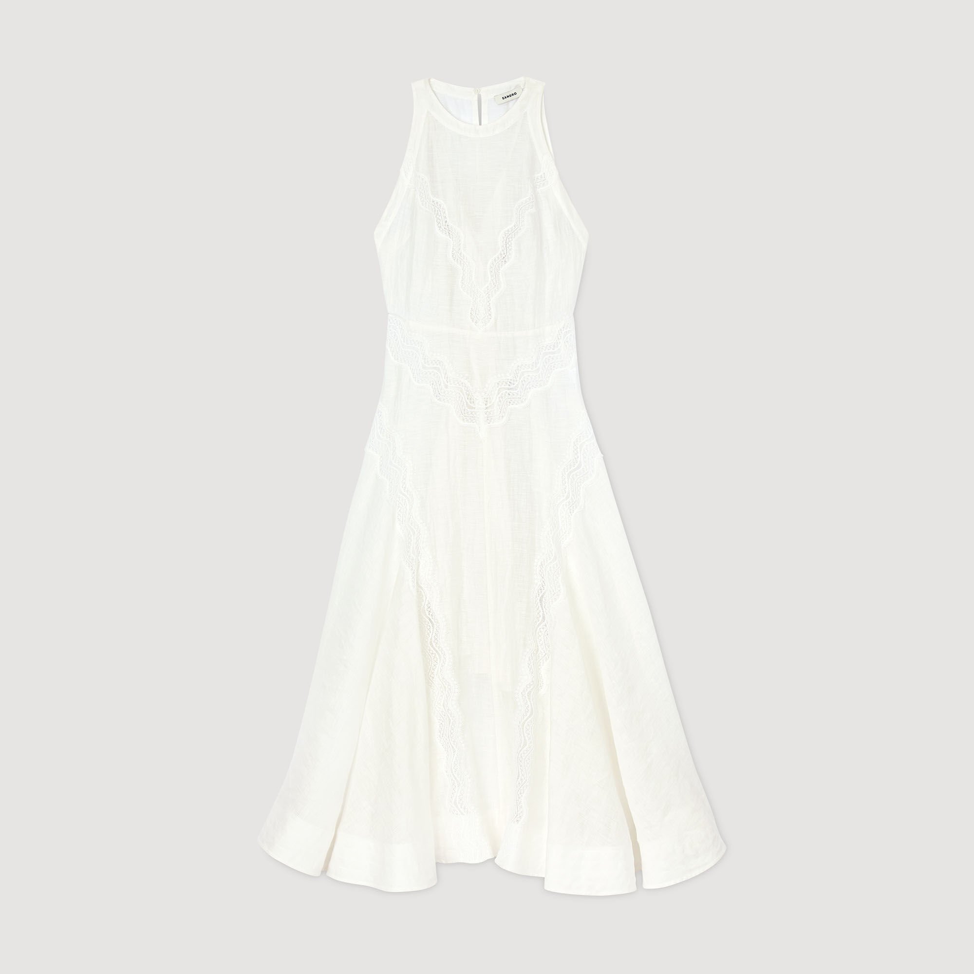 Lace trim maxi dress