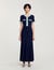 Knit and denim midi dress