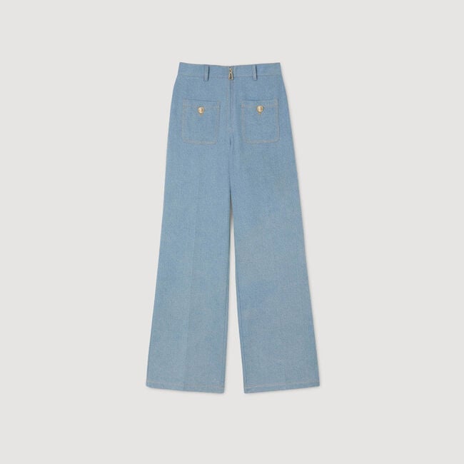 Faded high-rise wide-leg jeans