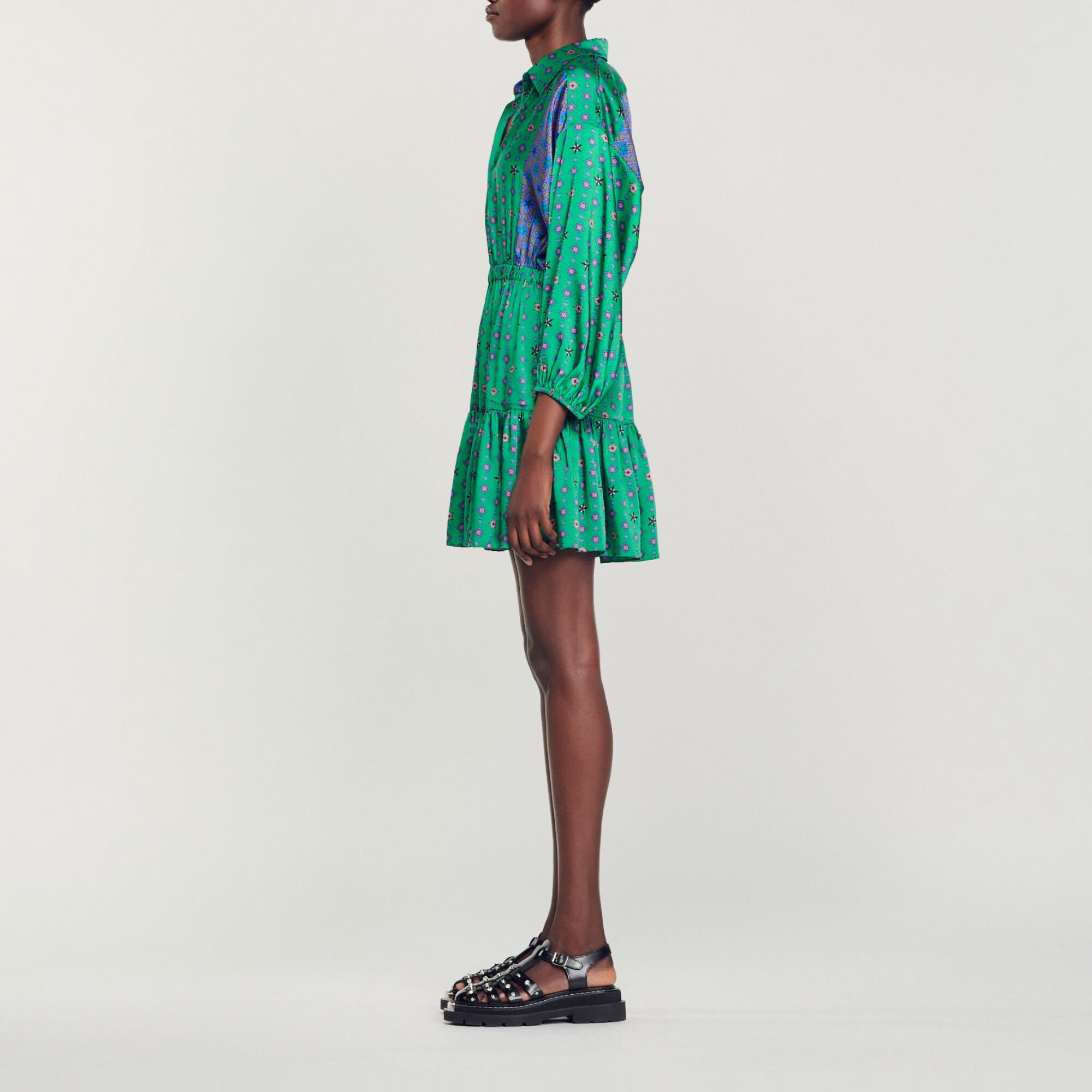 Printed shirt dress