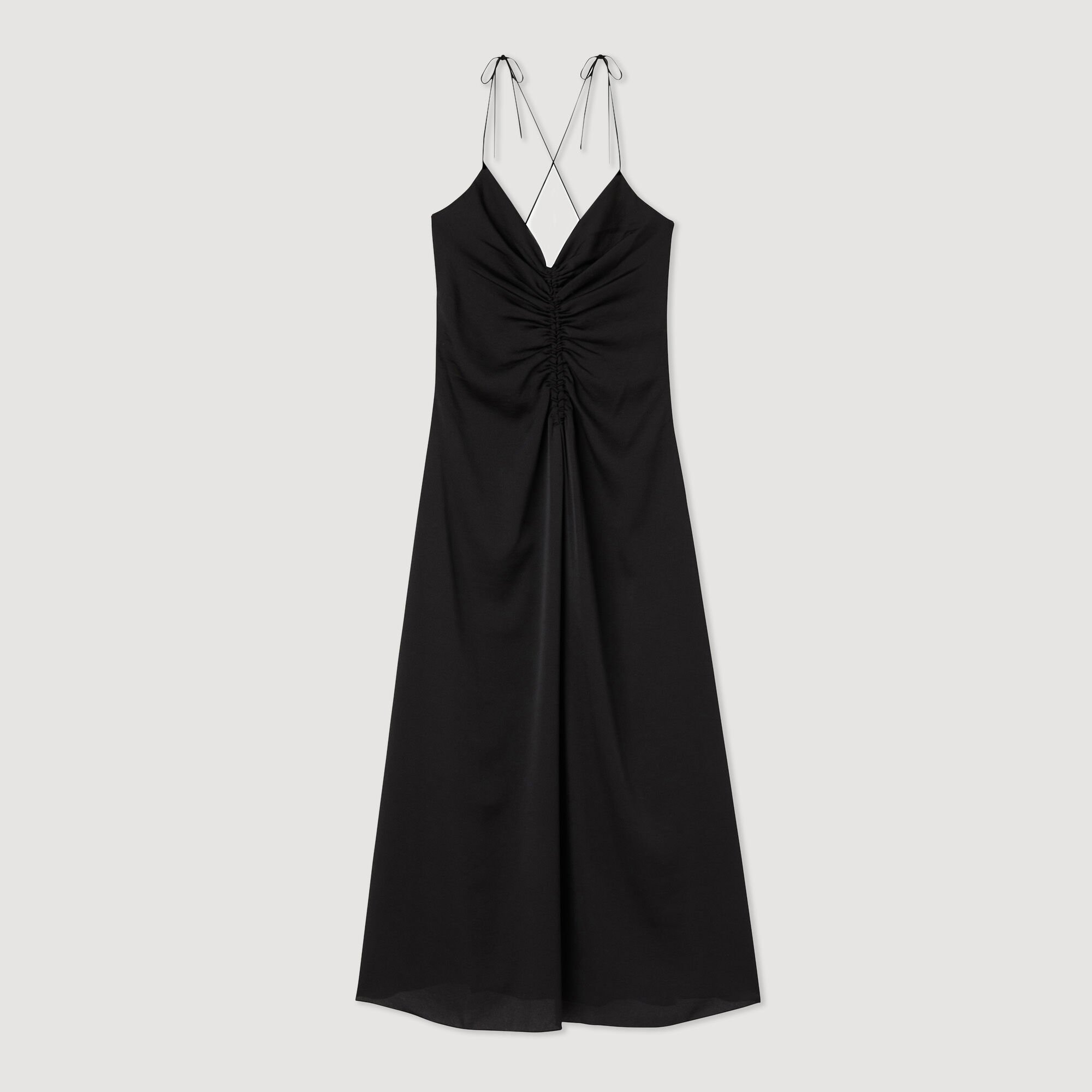 Midi dress with narrow straps