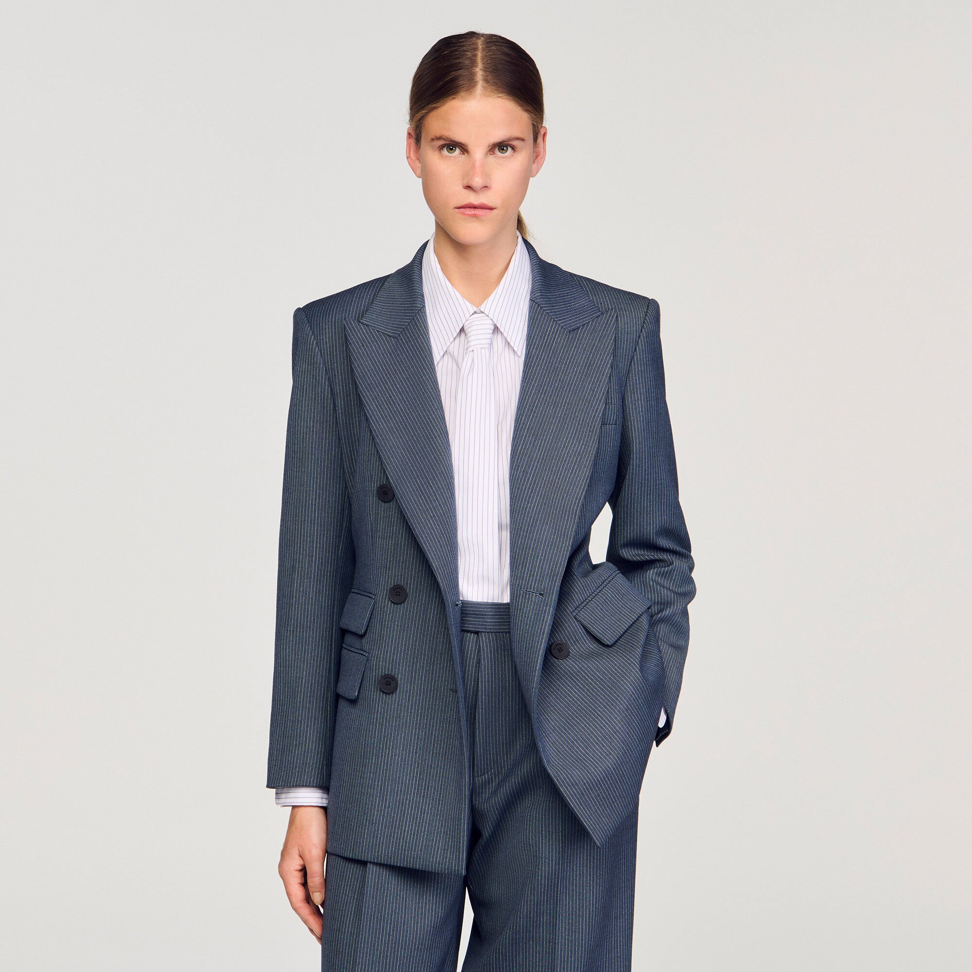 Striped tailored jacket