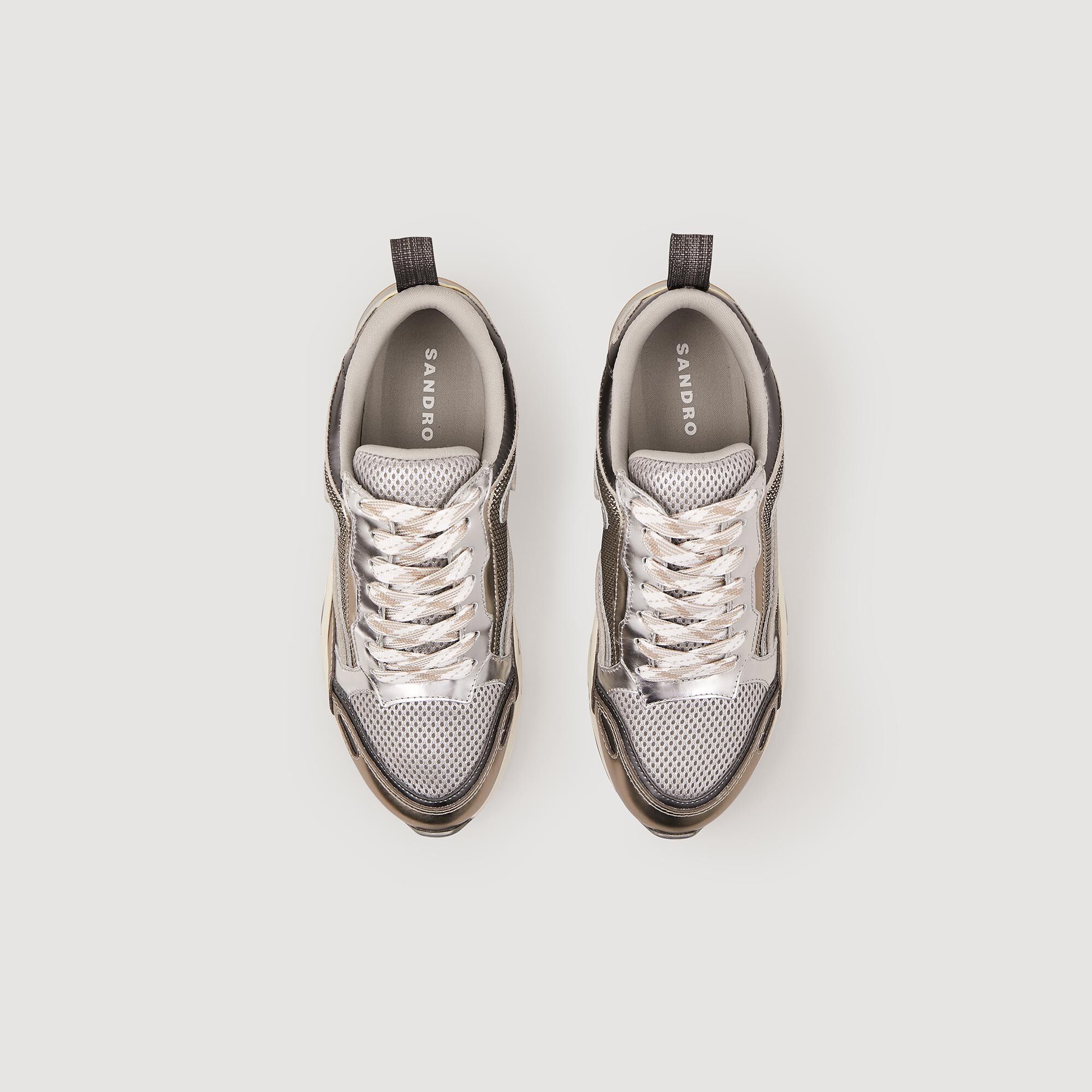 Flame sneakers black gray For Women Sandro Paris