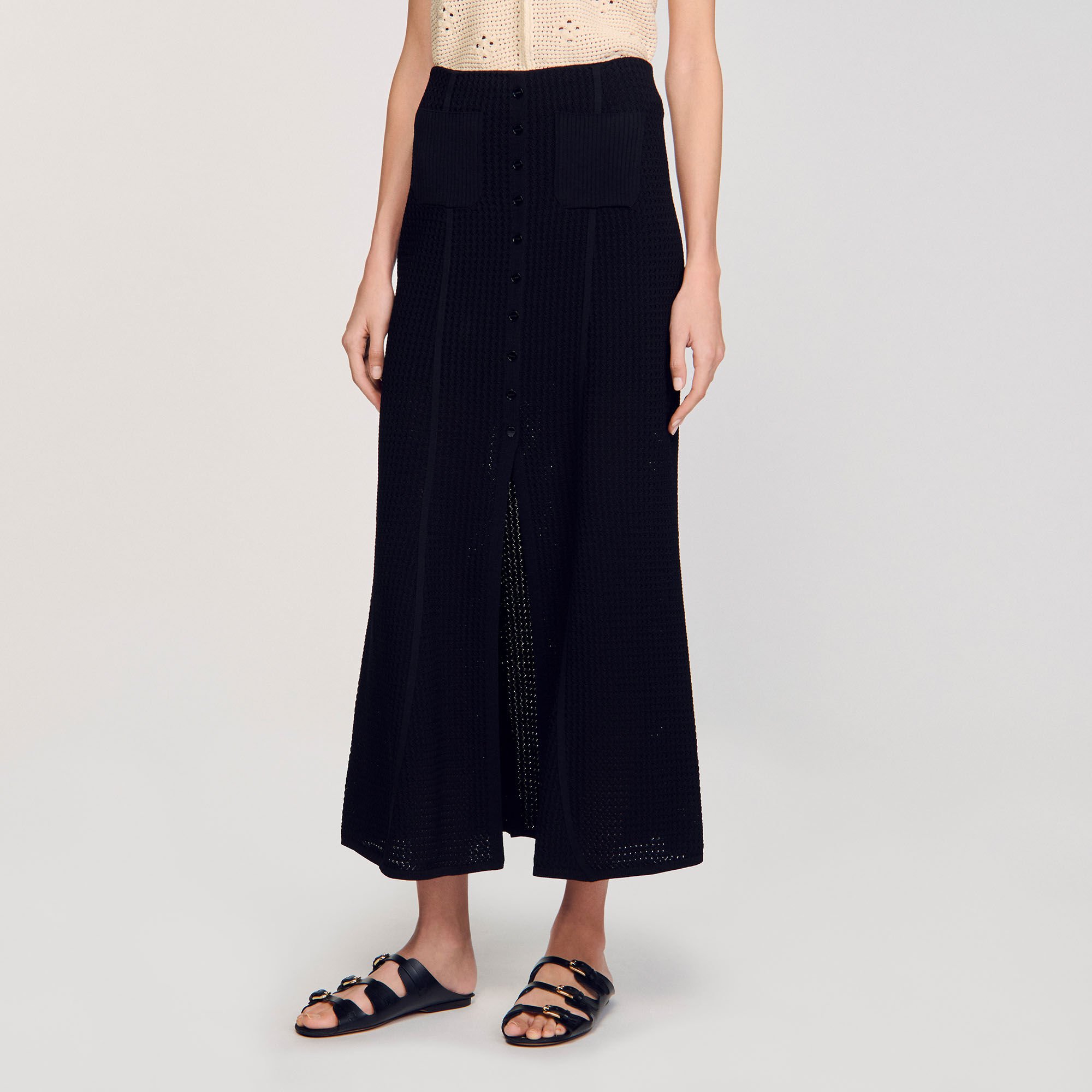 Maxi decorative knit skirt
