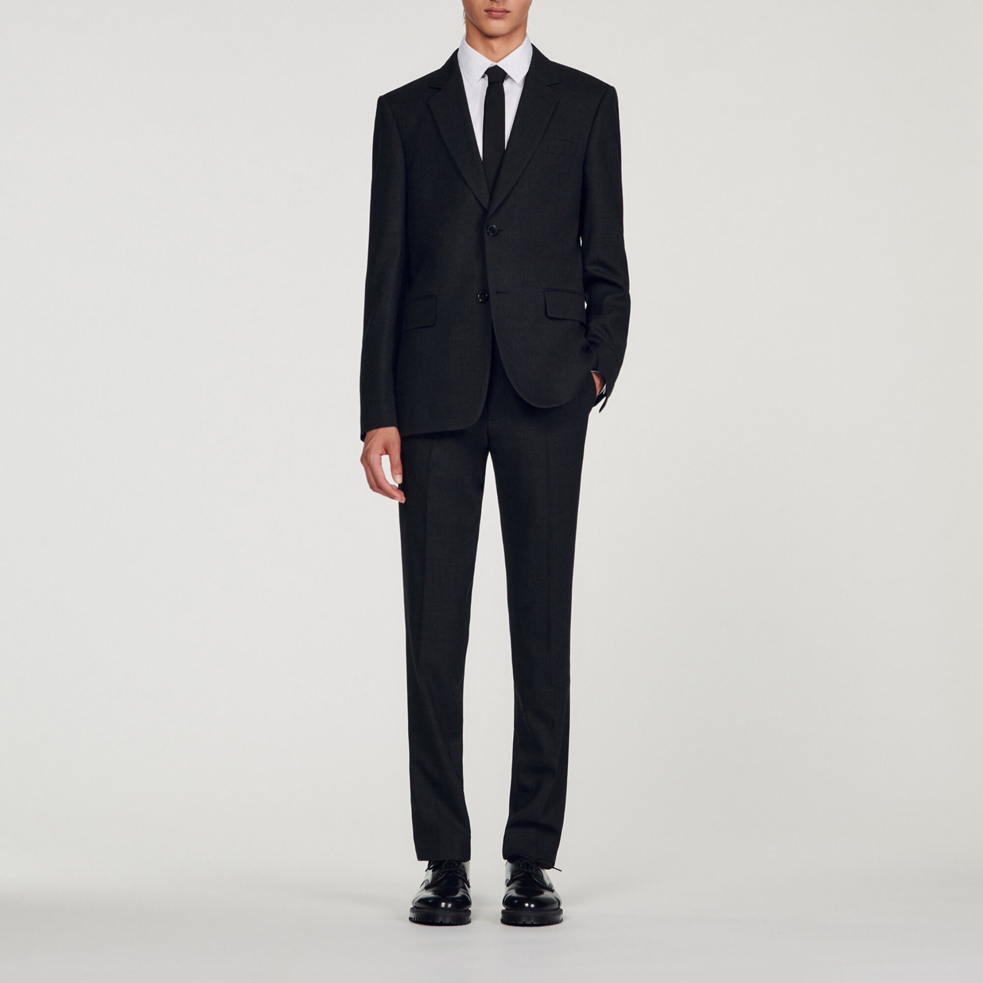 新着商品 suit Wool jacket Paris Sandro | Men for gray / black スーツ